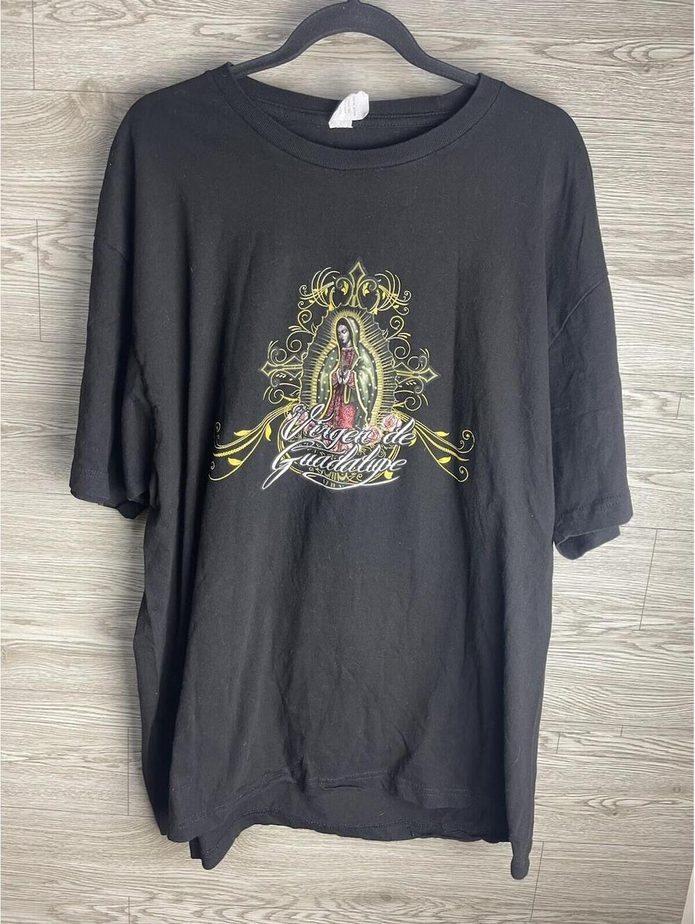 Vintage Lady Guadalupe Y2K AOP Jesus Tshirt 2XL Grudge 11